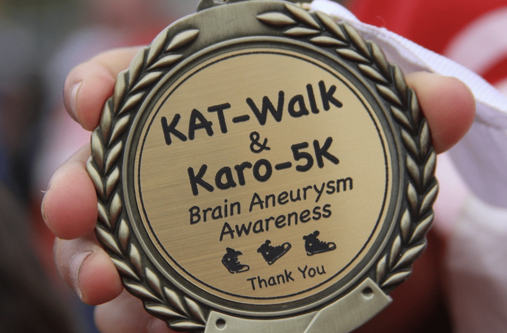 Closeup of Kat-walk and karo-5k medal