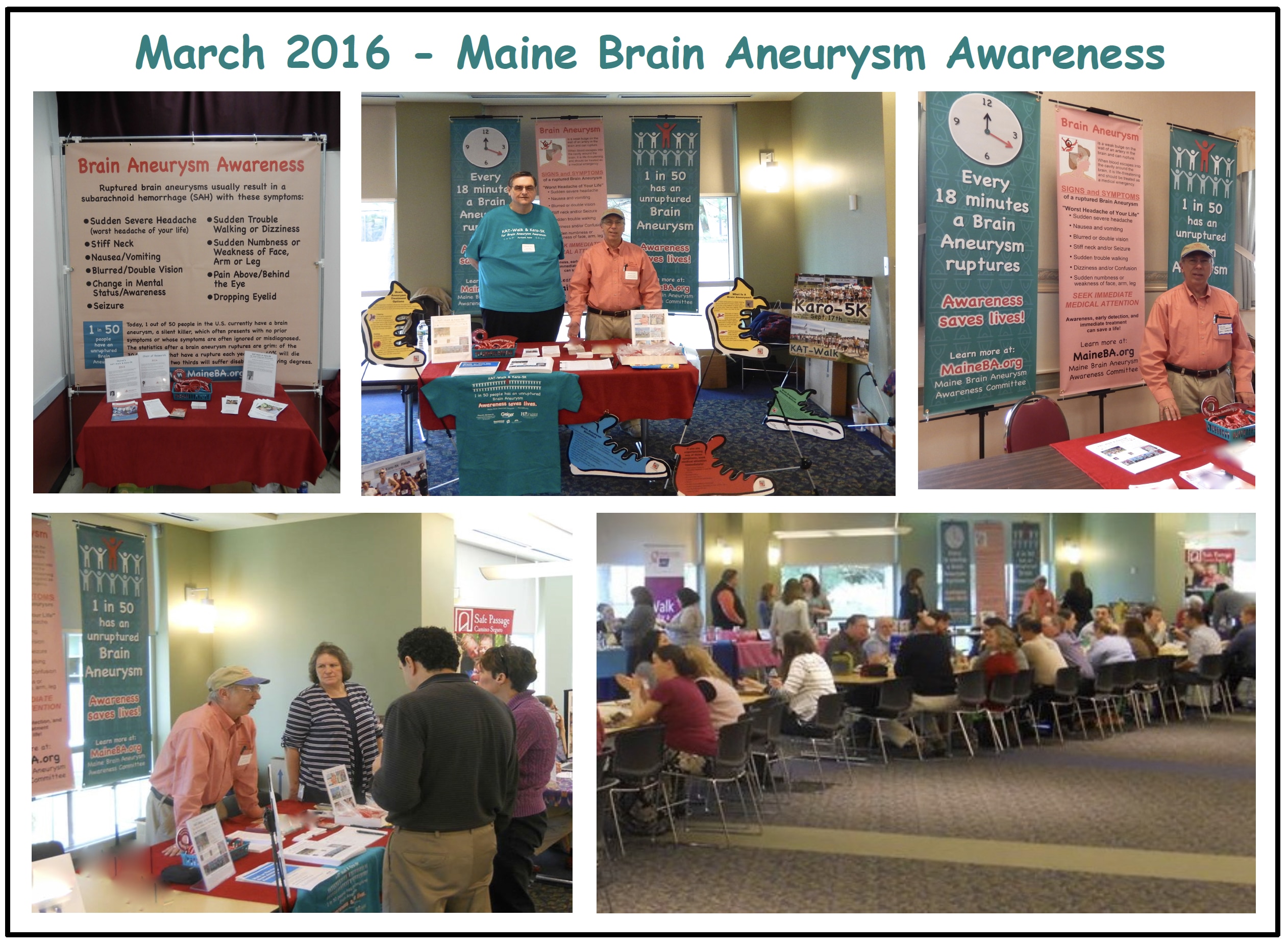 Collage of march brain aneurysm event tables