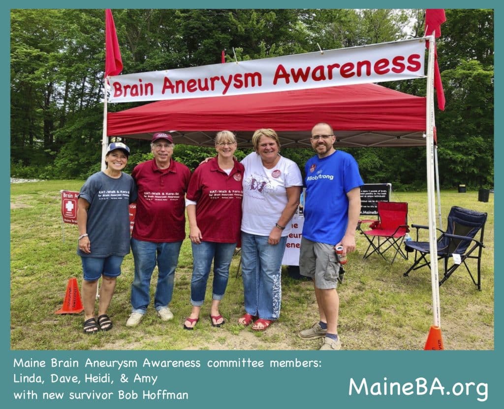 Bob Hoffman fundraiser brain aneurysm awareness tent and group