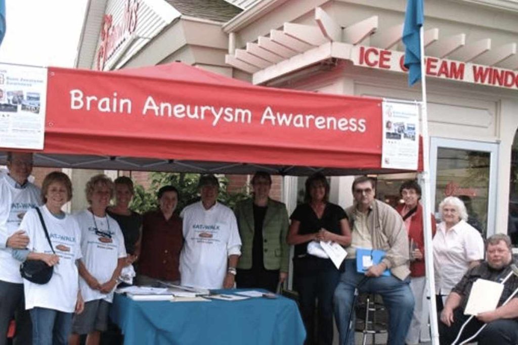 Committee at awareness tent at Friendlys