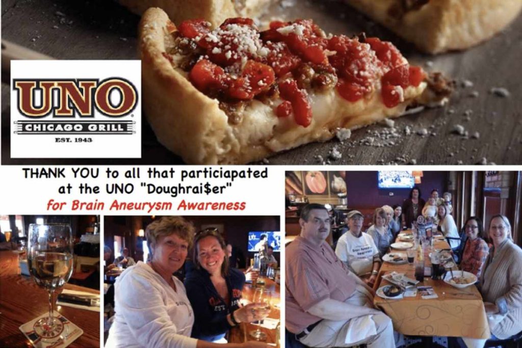 Collage of people attending brain aneurysm fundraiser